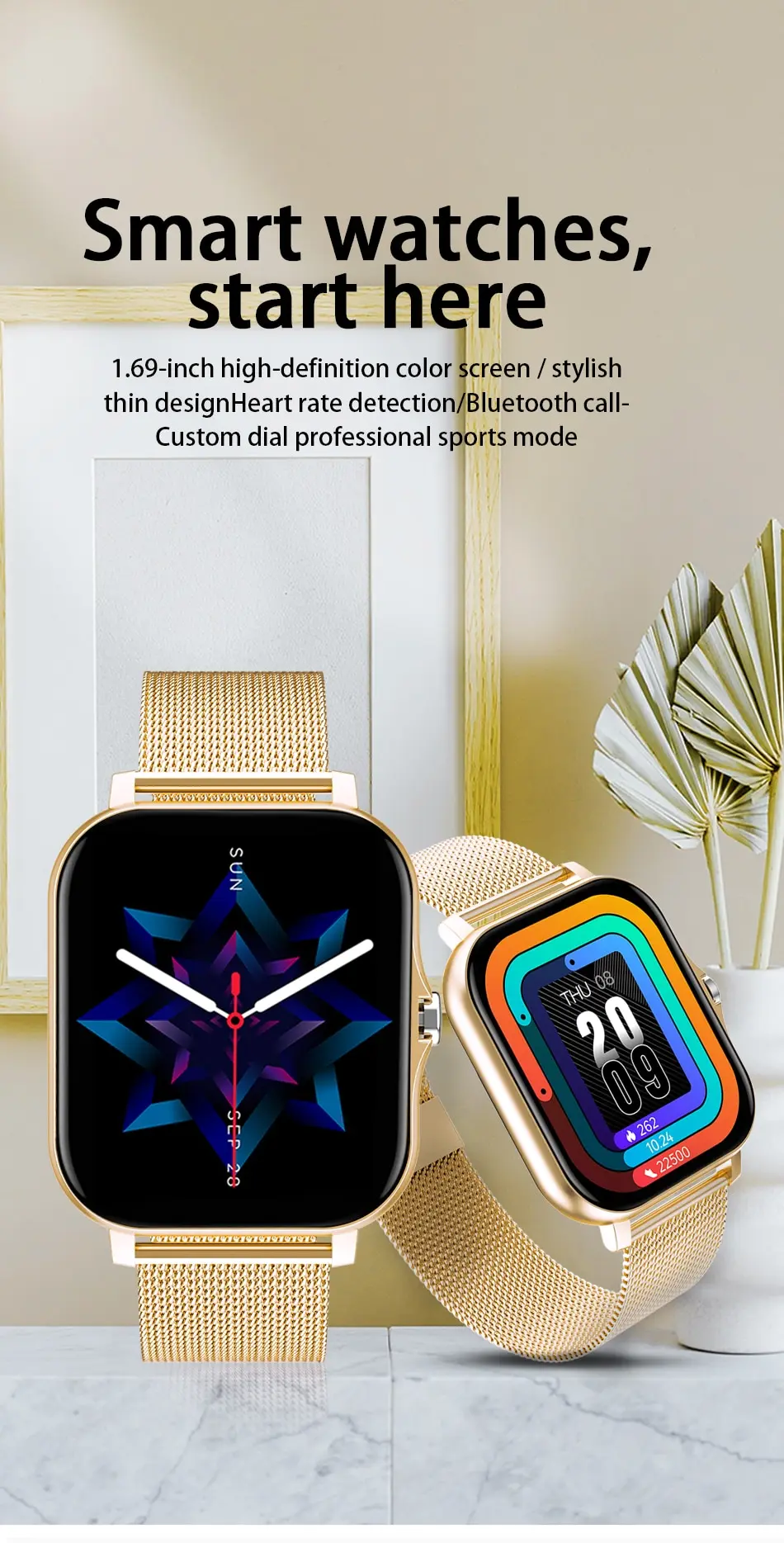 Y13 BW0242 Reloj Inteligente 2023 Smart Watch Fashion Custom Dial Heart Rate Smartwatch Voice Assistant Phone call Smart Watch
