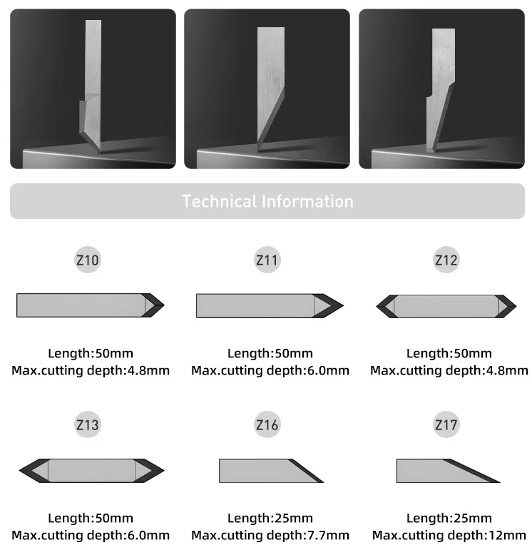  IECHO Digital Cutter Blade CNC Tungsten Carbide Leathers Paper Cutting Tools JWEI Cut Knife J341 Oscillating Knife Blades