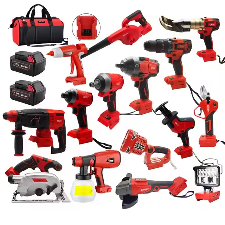 Customize Color and Logo Cordless Electric Power Combo Household Tool Set Electric Tool Box Set Power Tool Kits