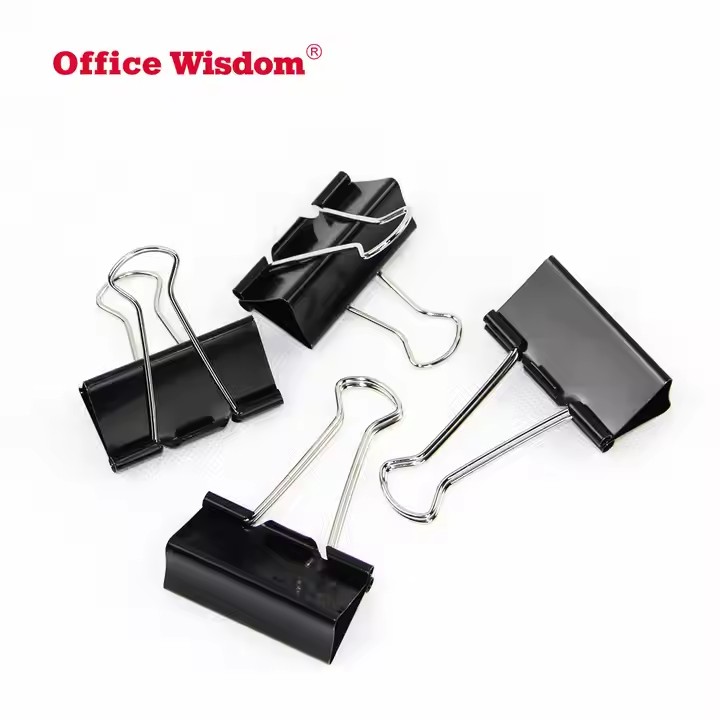 Different Kinds 15 19 25 32 41 50 mm Assorted Sizes Micro Mini Small and Medium Metal Black Documents Binder Clipboard Clips