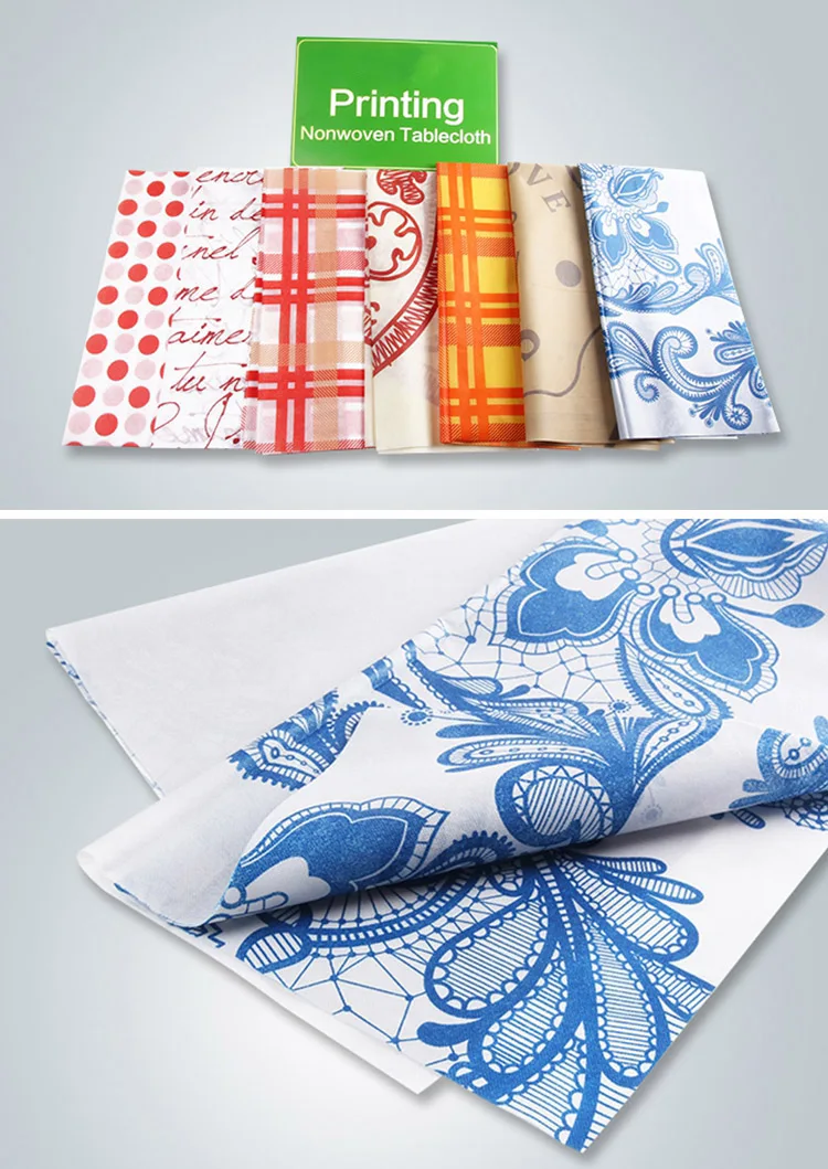 Branded Non-Woven Square Tablecloth Roll PP Design for Home Hotels Parties Weddings and Banquets Printed Table Cover