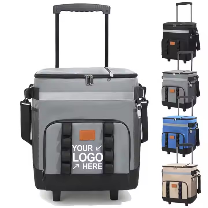 Custom Pull Rod Insulated Bag With Logo Wholesale Car Refrigerator Outdoor Large Capacity Picnic Bag Portable Insulated Box