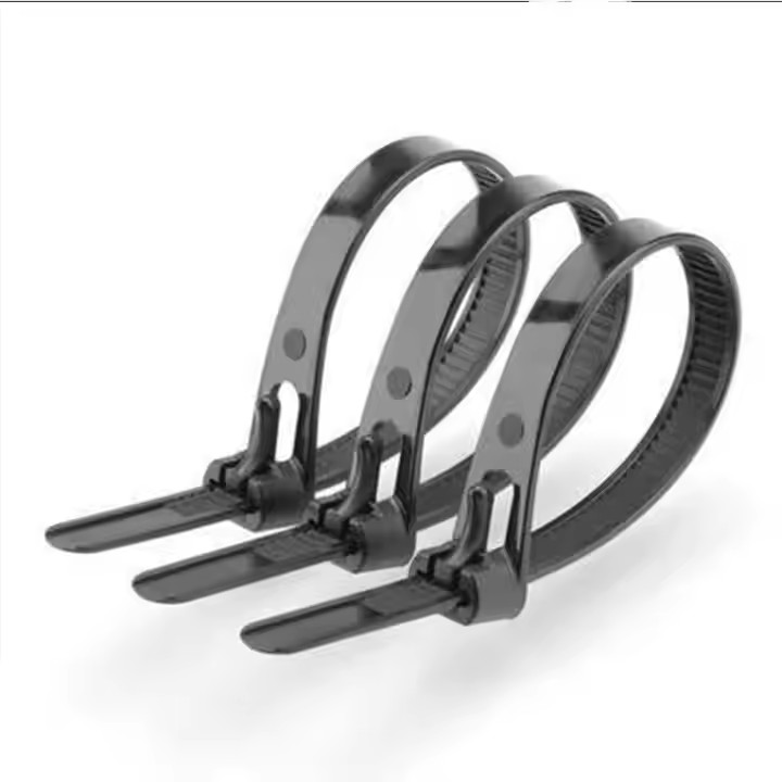  Releasable Buckle Nylon Cable Tie Reusable Cable Tie Black and White Color
