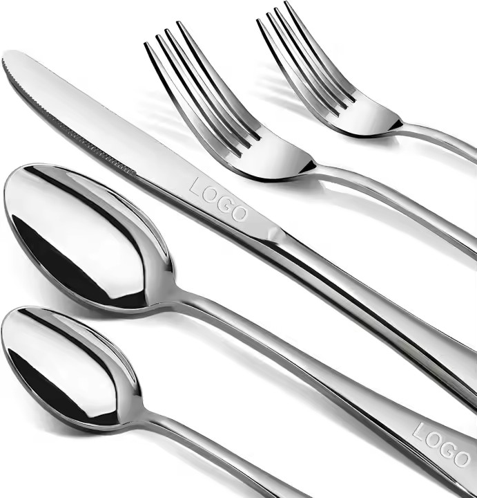  Promotional Stainless Steel Mirror Polished Tableware Set with Knives Forks Spoons and Customizable