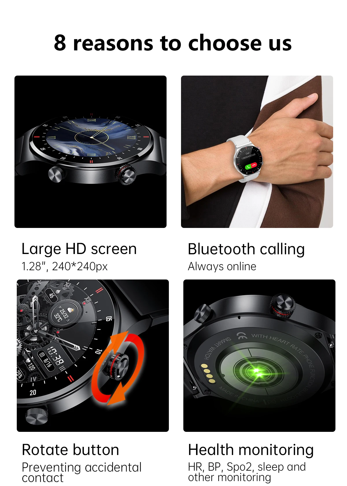 New High Quality QW33 Bw0382 Smart Watch for Men Sports Fitness Watches for Android Ios Smartwatch Montre Intelligente Hombre