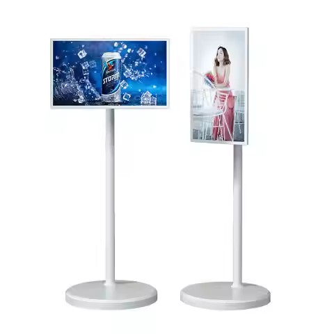 Convenient Mobile Tv Rollable Smart Touch Screen Built-In Battery Speaker Floor Standing 21.5 Inch Television Smart Tv
