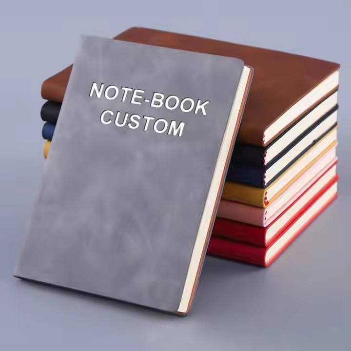  Wholesale Custom Logo Pu Leather Note Book Planner Journal Diary Black Notebook Hard Cover Printed Logo A5 A6 B5 Diary Note Book