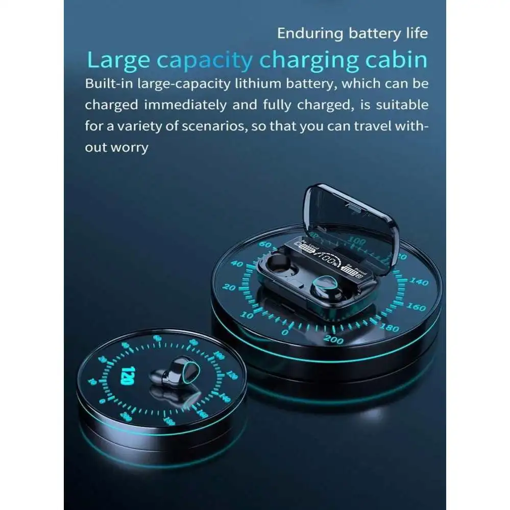True Wireless Bluetooth Headphones, Waterproof Stereo in-Ear Earphones Touch Control Long-Lasting Earbuds