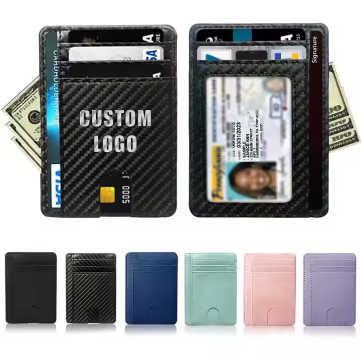  Wholesale PU Leather Card Holder Rfid Anti-theft Swipe Unisex Small and Exquisite Large Capacity Card Slot with Custom