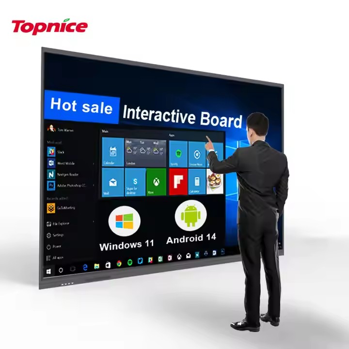 TOPNICE 55 65 75 85 86 98 110 Inch 4k Digital Smart Flat Panel Multi Touch Screen Led Interactive Boards for School Teaching