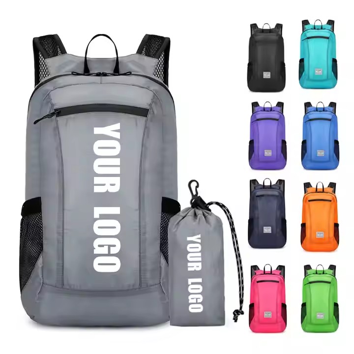 Wholesale Outdoor Ultra-light Travel Folding Backpack Unisex Portable Water-repellent Backpack with Customized