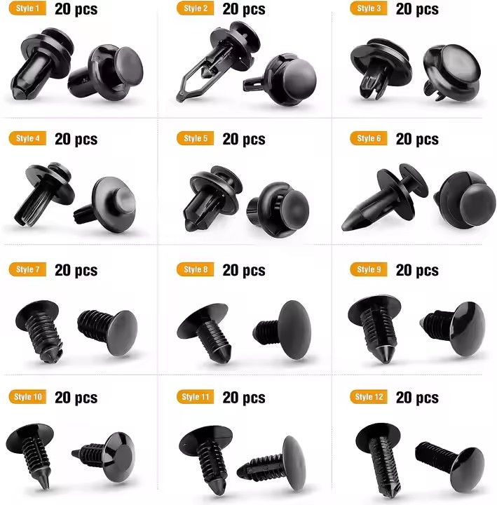  Car Push Retainer Clips & Auto Fasteners Assortment Nylon Bumper Fender Rivets and Fasteners Remover
