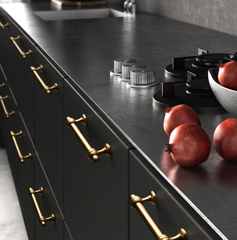 YONFIA 3644RTS PVD Gold New Patent Luxury Kitchen Cabinet Furniture Handle Pull Closet Wardrobe Door Handle Knob High Quality