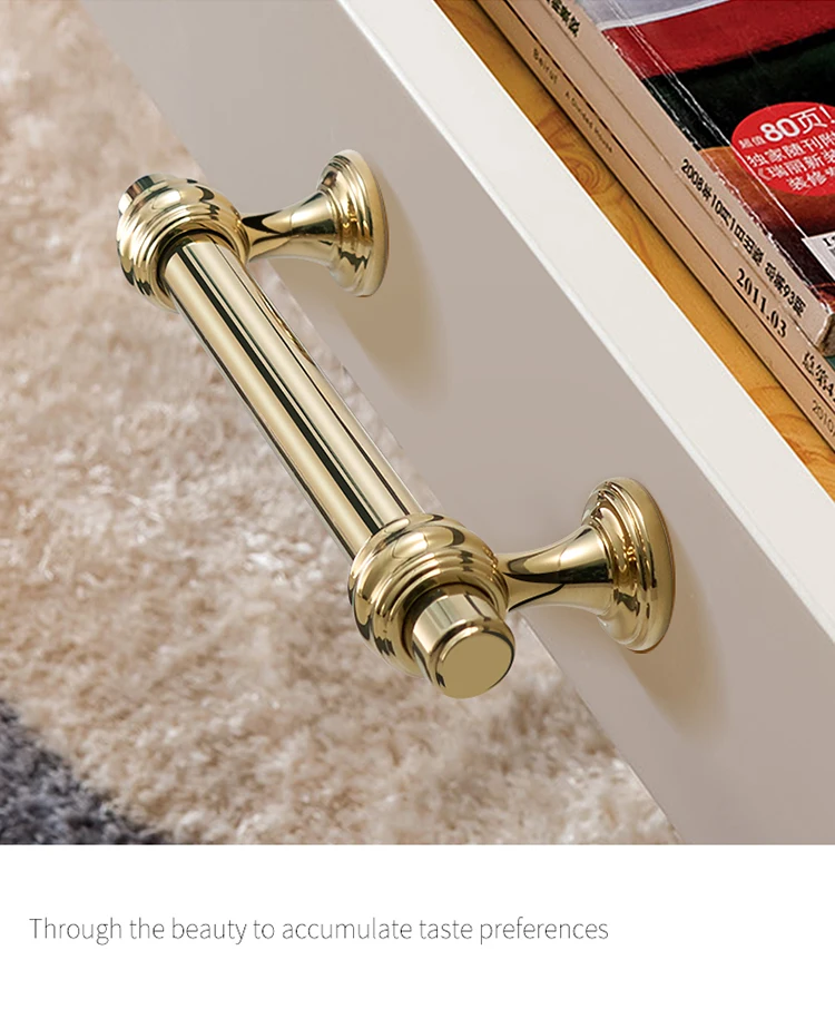 YONFIA 3644RTS PVD Gold New Patent Luxury Kitchen Cabinet Furniture Handle Pull Closet Wardrobe Door Handle Knob High Quality