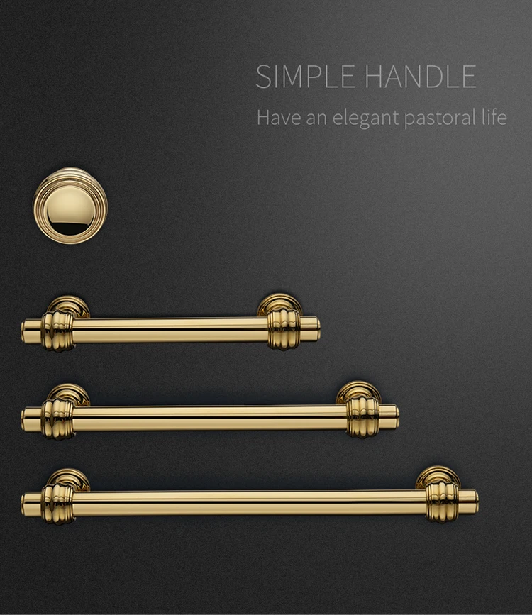 YONFIA 3644RTS PVD Gold New Patent Luxury Kitchen Cabinet Furniture Handle Pull Closet Wardrobe Door Handle Knob High Quality