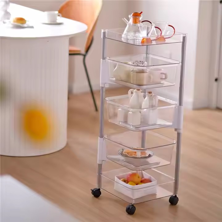 4 Layer Large Capacity Shelf Units for Bathroom Kitchen Living Room Multi Functional Storage Holders & Racks