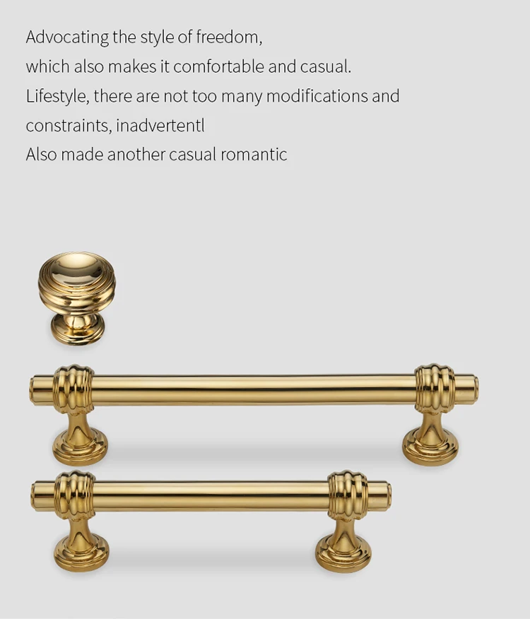 YONFIA 3644RTS PVD Gold New Patent Luxury Kitchen Cabinet Furniture Handle Pull Closet Wardrobe Door Handle Knob High Quality