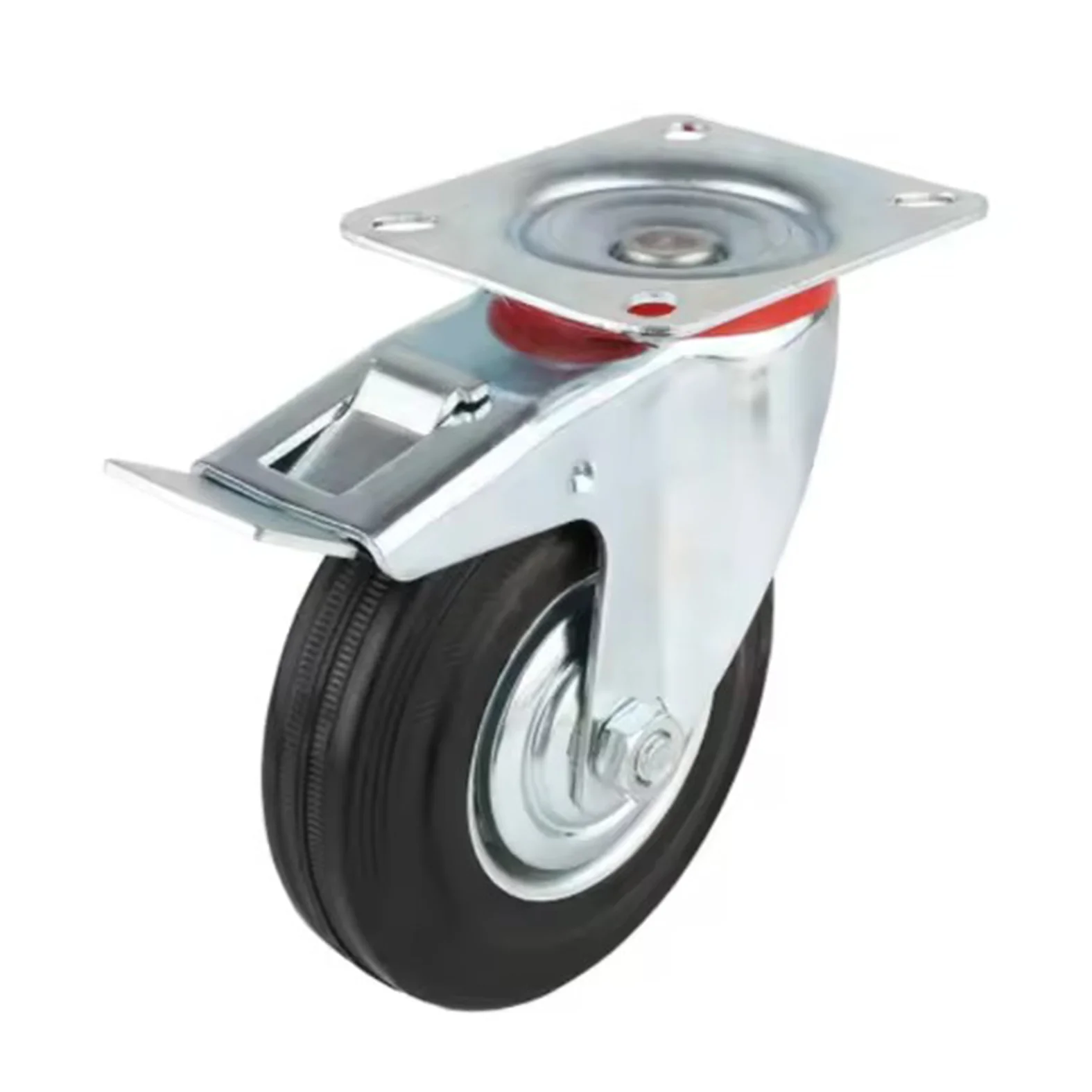 Factory Direct Manufacturer 6 Inch Low Noise Rubber Rollers Ball Bearing Trolley Caster Wheel Bearing Capacity 120KG