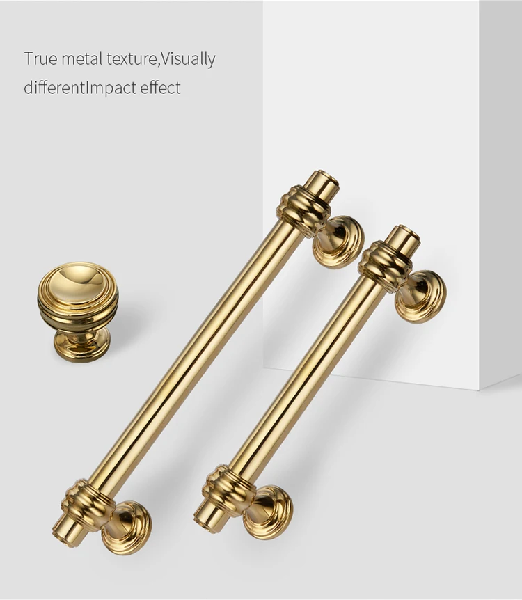 YONFIA 3644RTS PVD Gold New Patent Luxury Kitchen Cabinet Furniture Handle Pull Closet Wardrobe Door Handle Knob High Quality