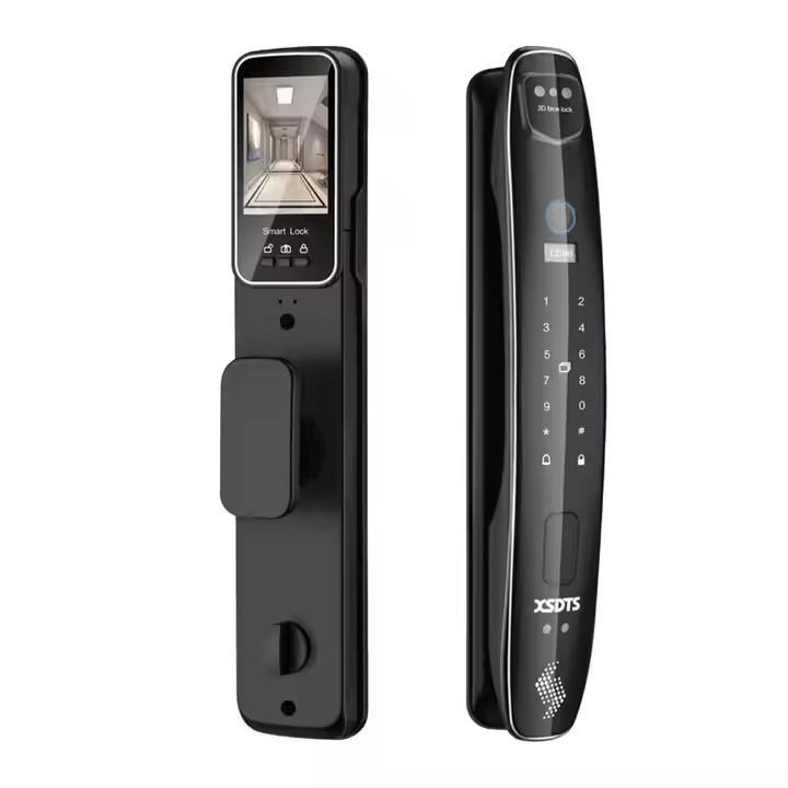 XSDTS 3D Face Smart Door Lock Security Camera Monitor Intelligent Fingerprint Password Biometric Electronic Key Unlock