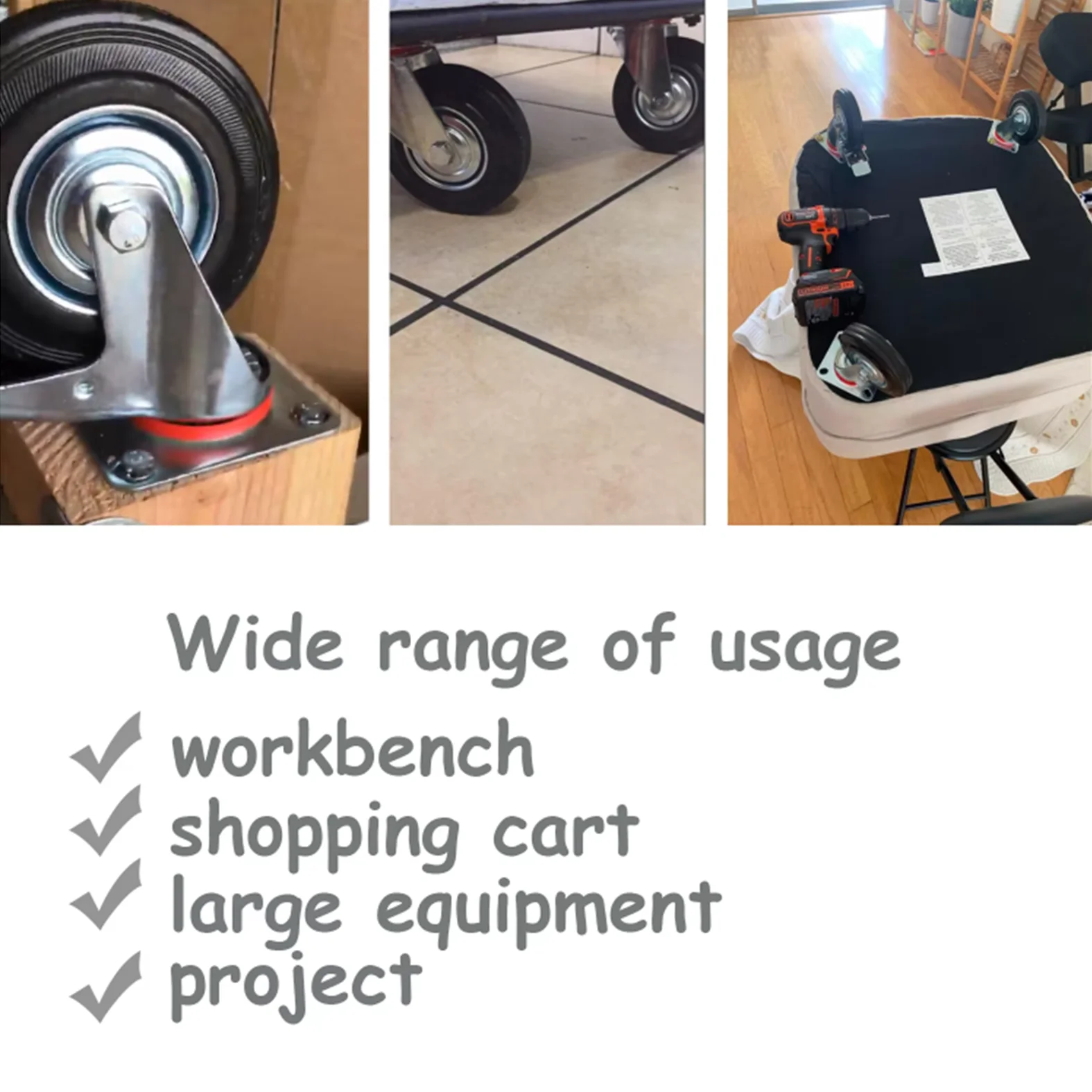 Factory Direct Manufacturer 6 Inch Low Noise Rubber Rollers Ball Bearing Trolley Caster Wheel Bearing Capacity 120KG
