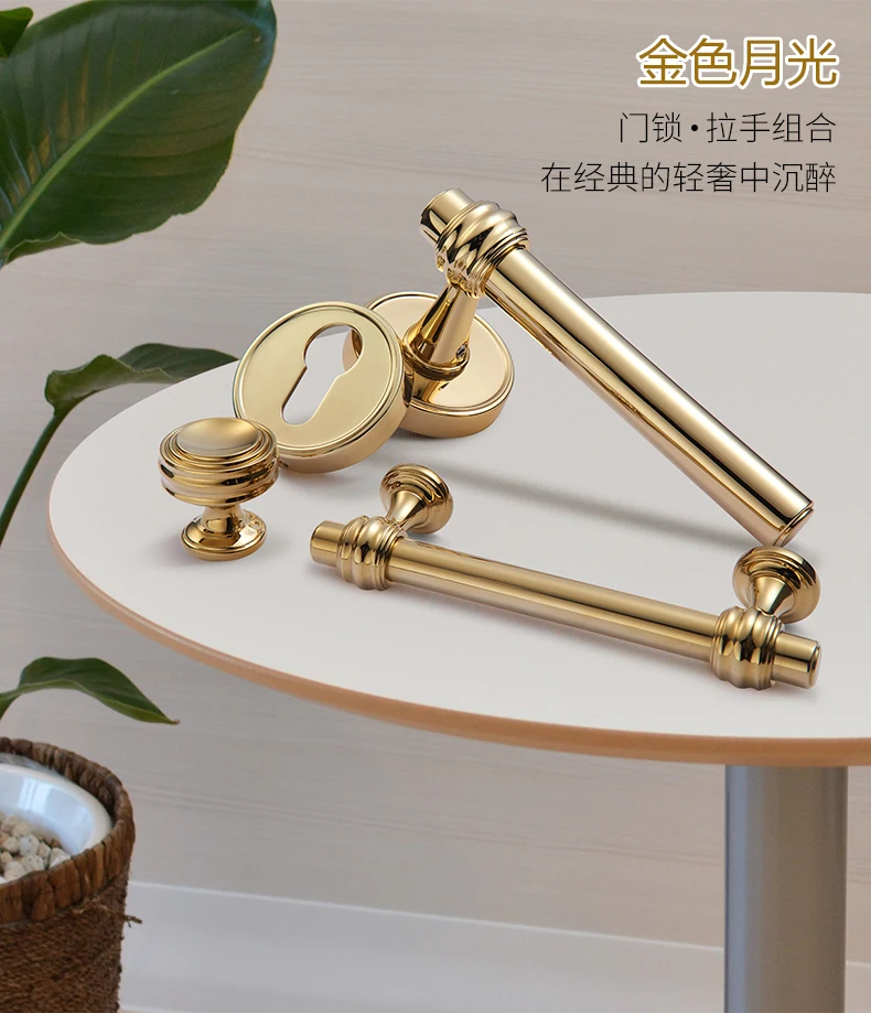 YONFIA 3644RTS PVD Gold New Patent Luxury Kitchen Cabinet Furniture Handle Pull Closet Wardrobe Door Handle Knob High Quality