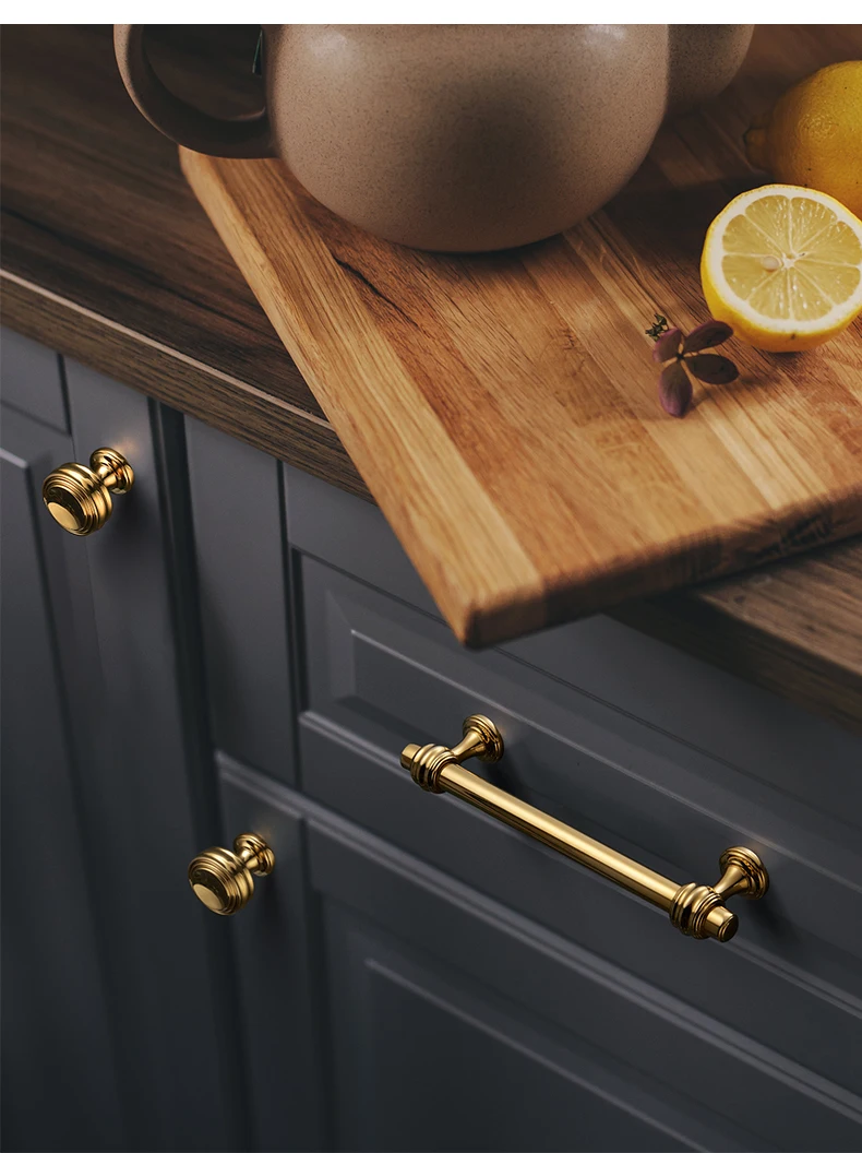 YONFIA 3644RTS PVD Gold New Patent Luxury Kitchen Cabinet Furniture Handle Pull Closet Wardrobe Door Handle Knob High Quality