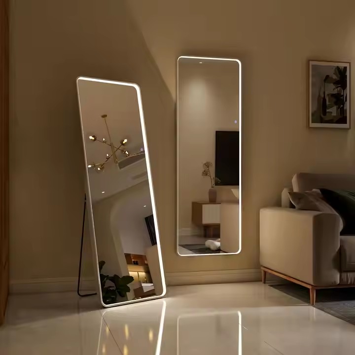 Wholesale Wall Mounted Large Size Salon Body Dressing Full Length With Led Light Floor Standing Mirror